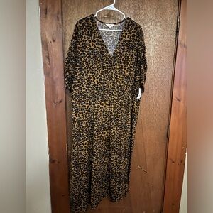 Terra and Sky Leopard print wrap dress size 3xl plus